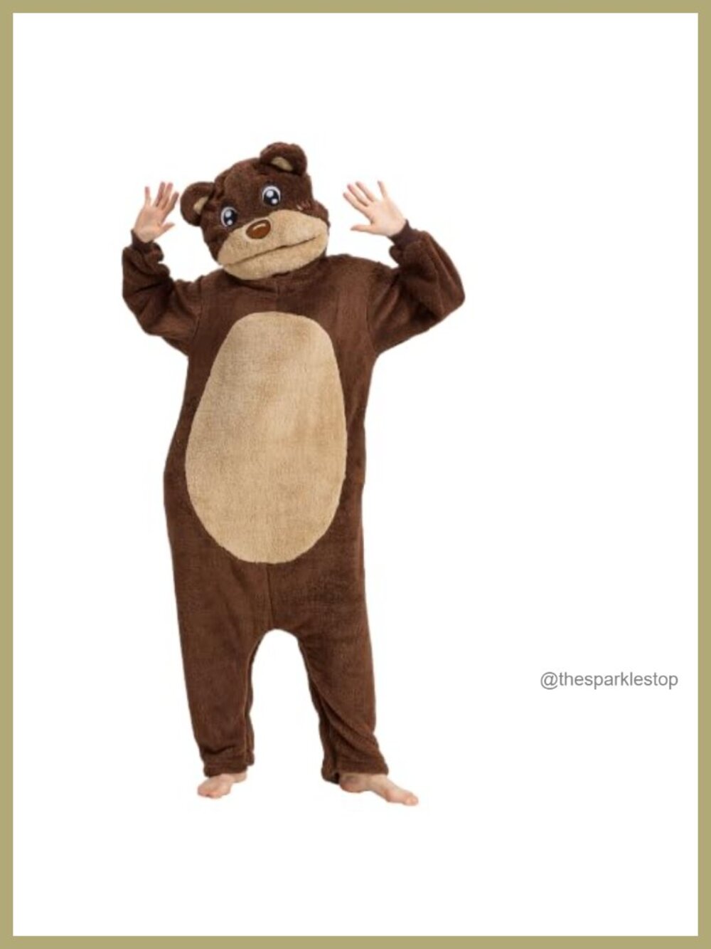 Flannel Bear Monster Onesie Pajama Costume Hooded Long Sleeve Zip